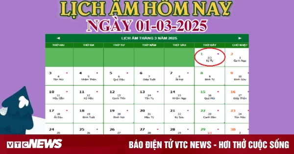 Lịch âm 1/3 - Âm lịch hôm nay 1/3 chính xác nhất - VTC News