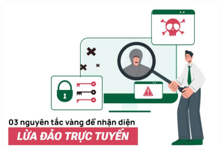 Vietcombank "mách" 3 nguyên tắc vàng để nhận diện lừa đảo trực tuyến